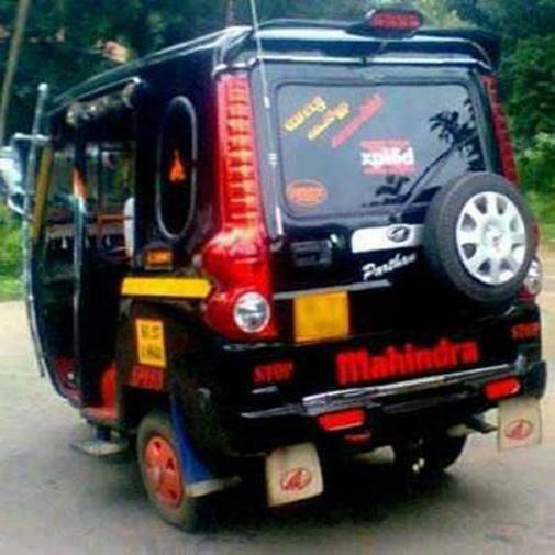 See! How beautifully these auto rickshaws are modified as car looks.